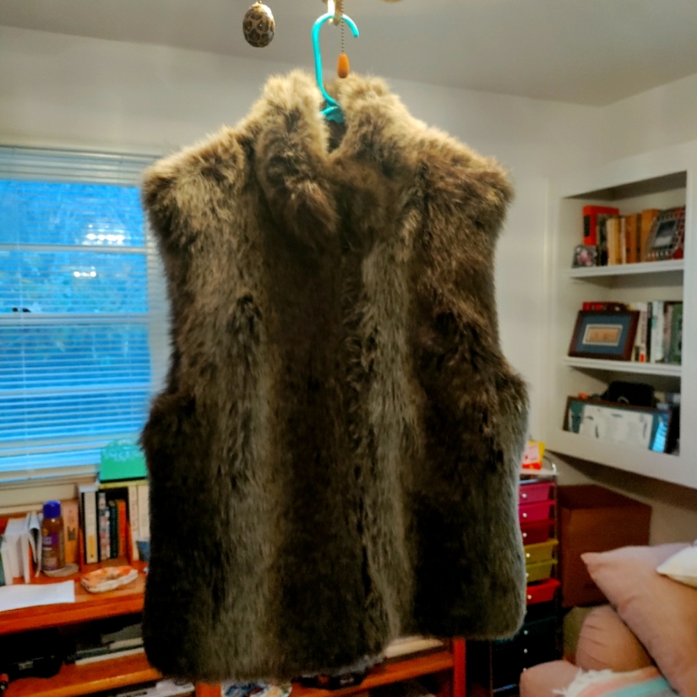Rabbit fur coat reversible